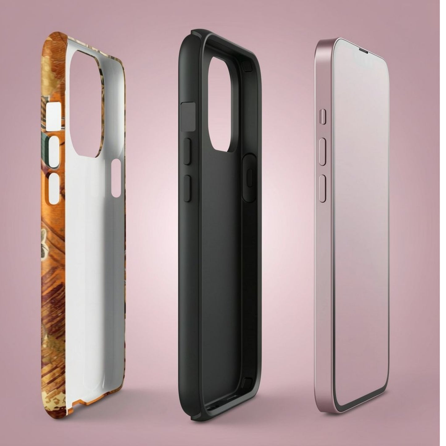 The three protective layers of the Bee Phone Case for iPhone.
