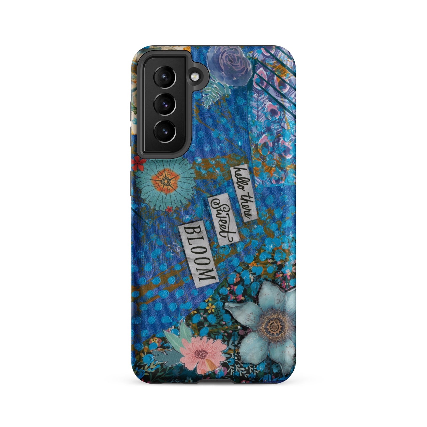 Funda de Teléfono Floral Azul | "Hola, Dulce Flor" | Samsung
