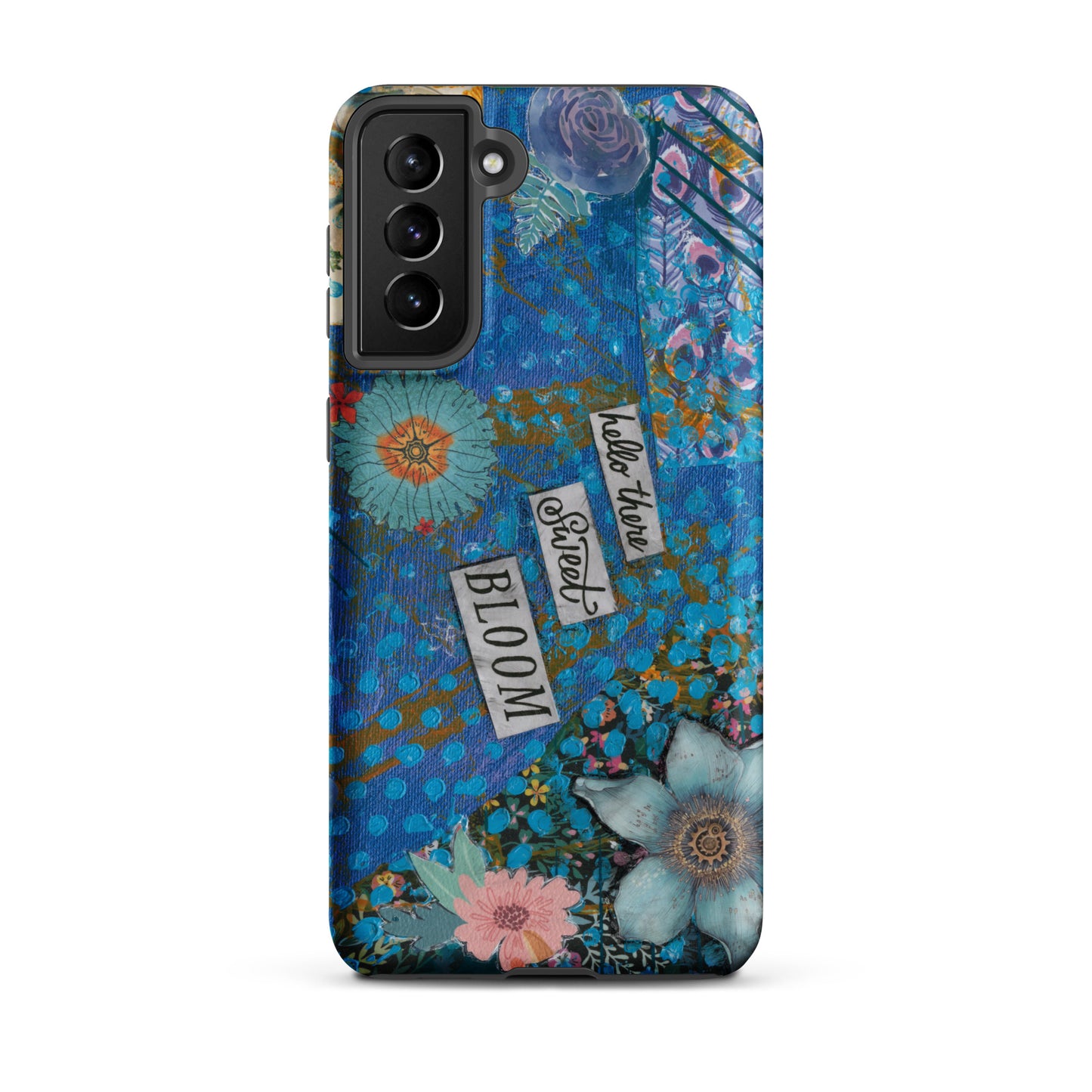 Funda de Teléfono Floral Azul | "Hola, Dulce Flor" | Samsung