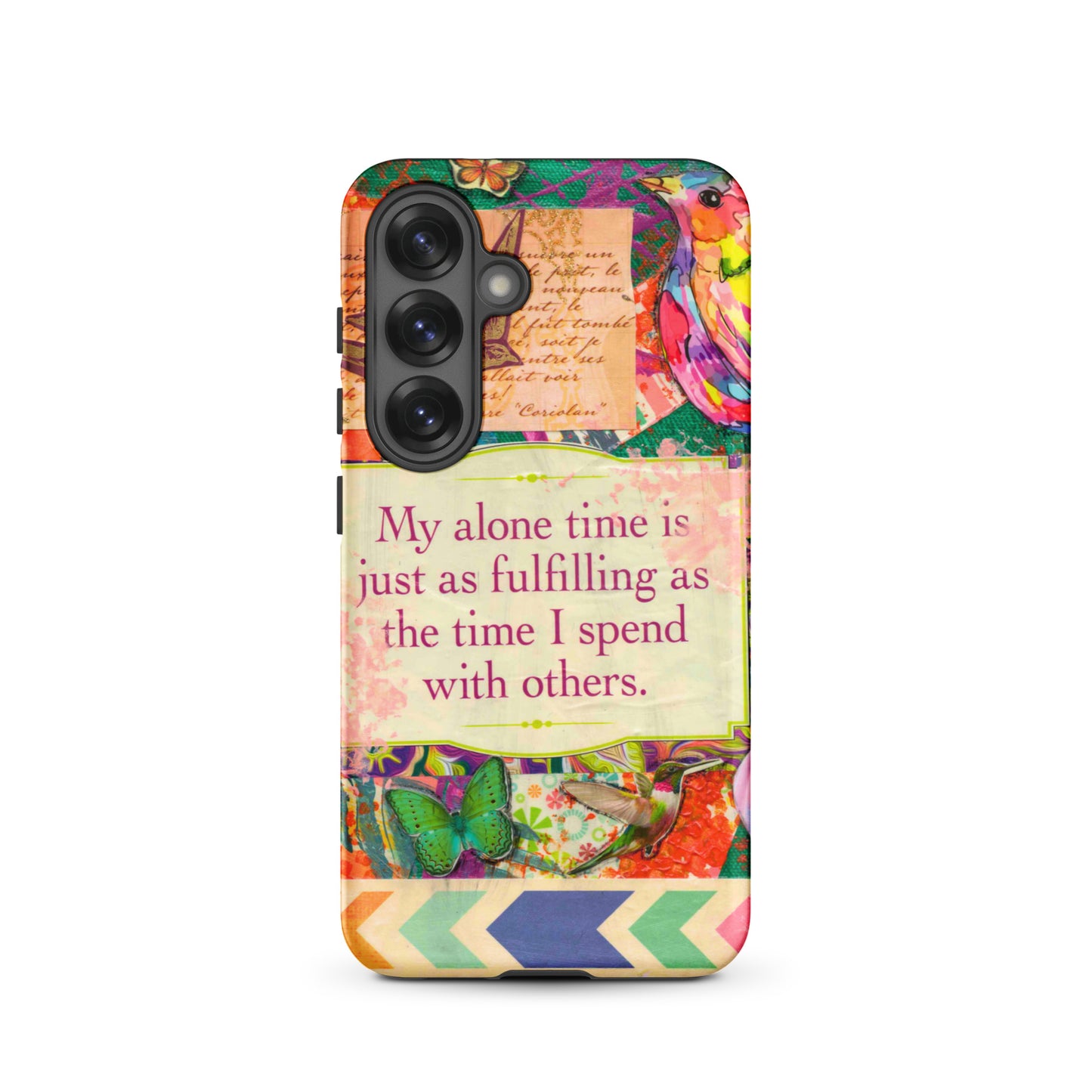 Funda de teléfono colorida | Mis pájaros y mariposas de tiempo a solas | Samsung