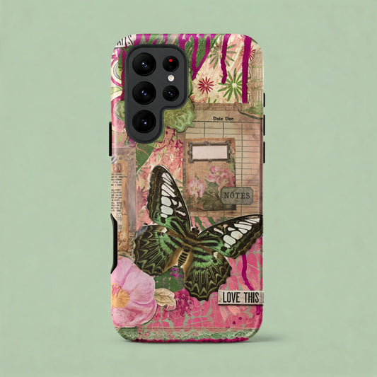 pink floral butterfly Samsung case love this life