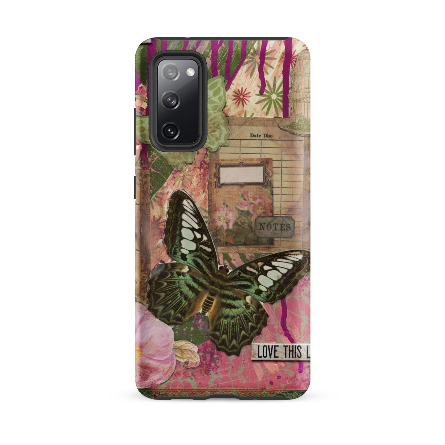 pink floral butterfly Samsung case love this life