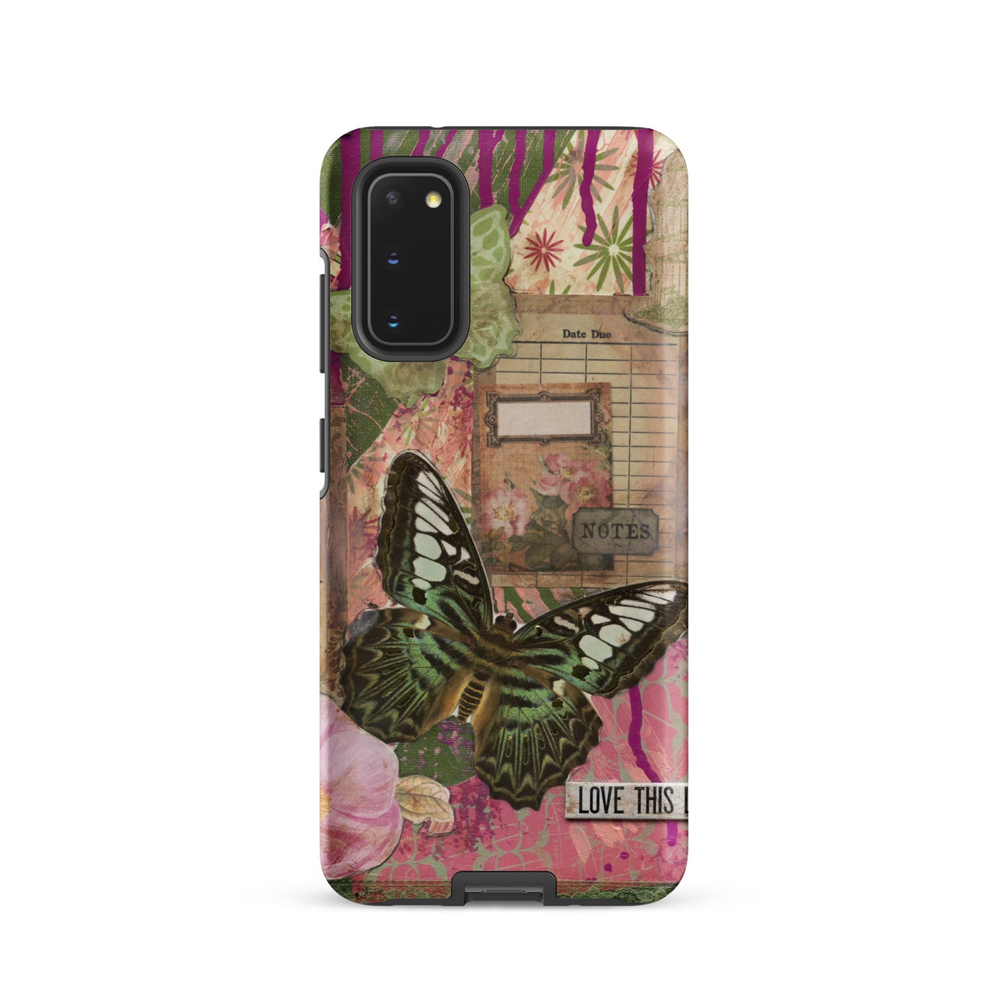 pink floral butterfly Samsung case love this life