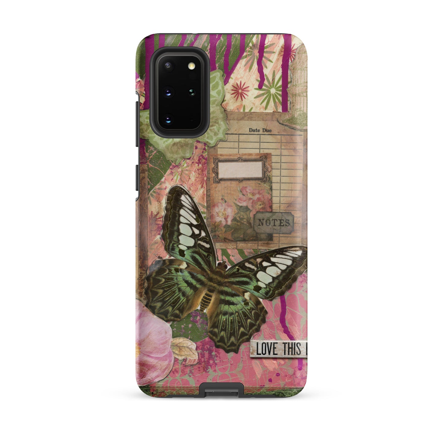 pink floral butterfly Samsung case love this life
