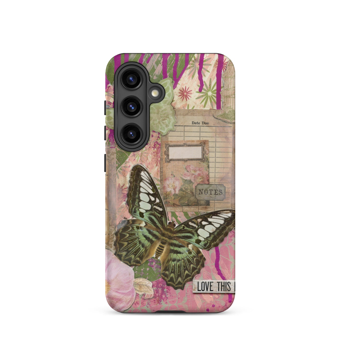 pink floral butterfly Samsung case love this life
