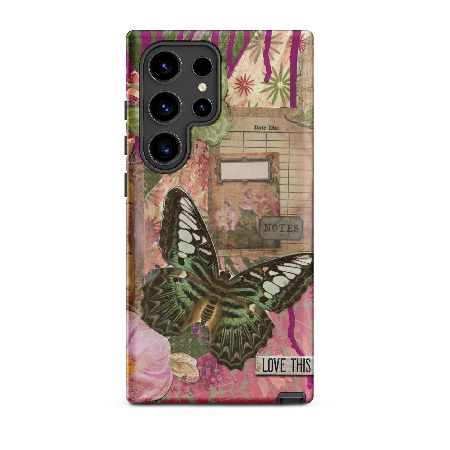 pink floral butterfly Samsung case love this life