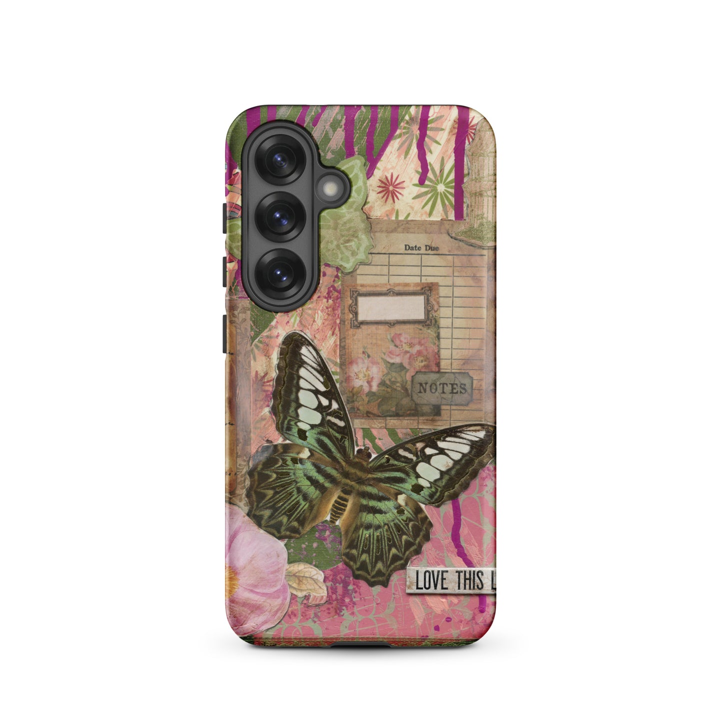 pink floral butterfly Samsung case love this life