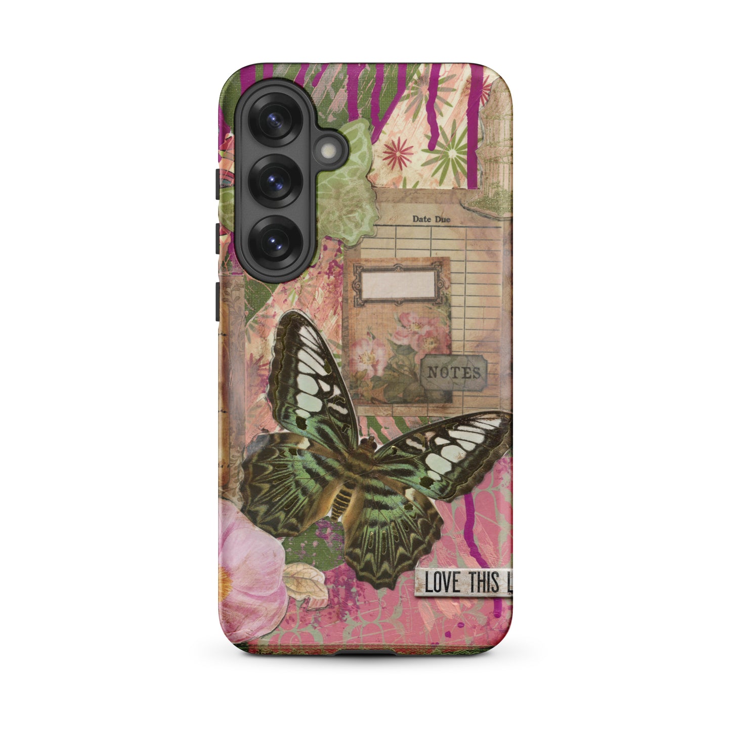 pink floral butterfly Samsung case love this life