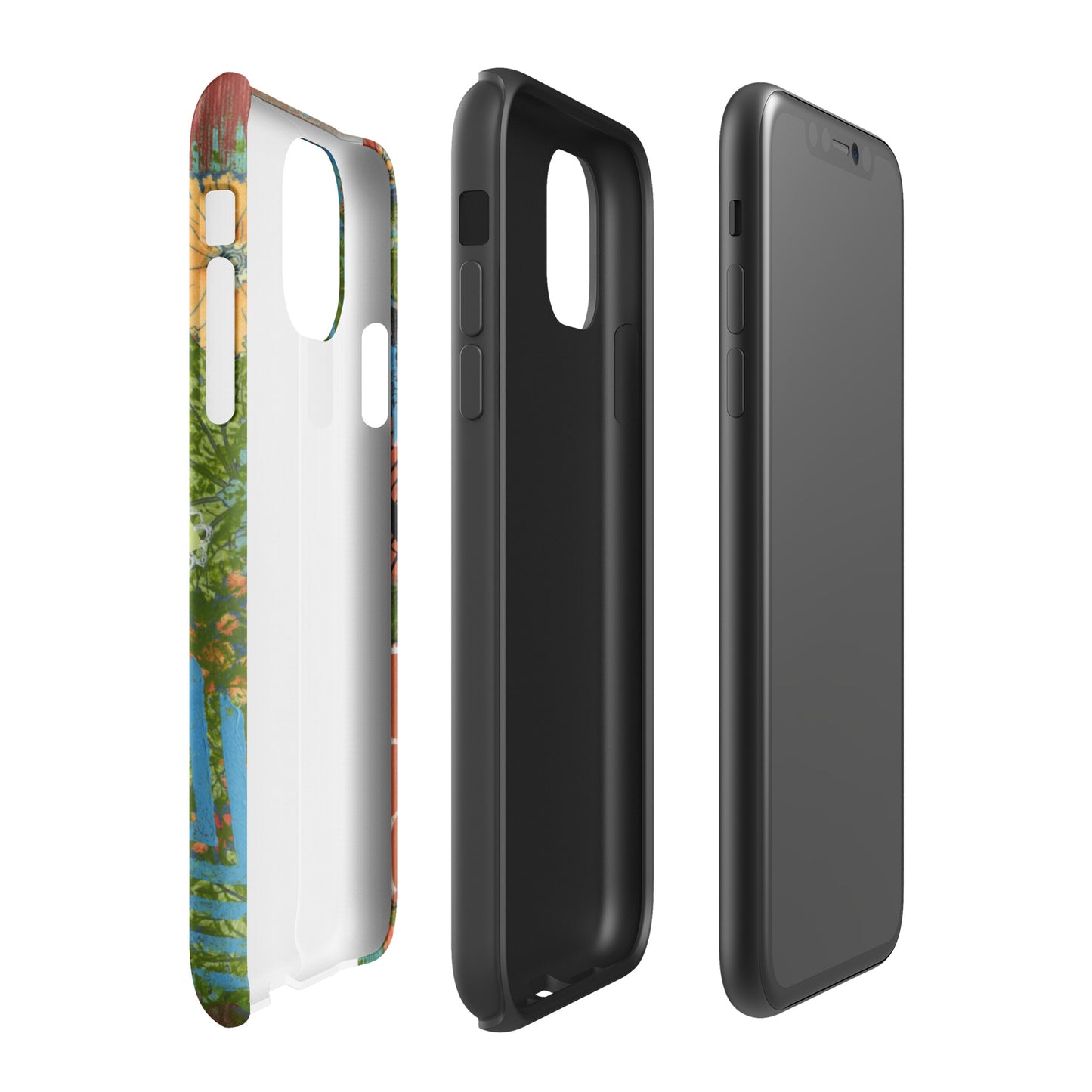 photo showing the three layers that the phone case has intact.