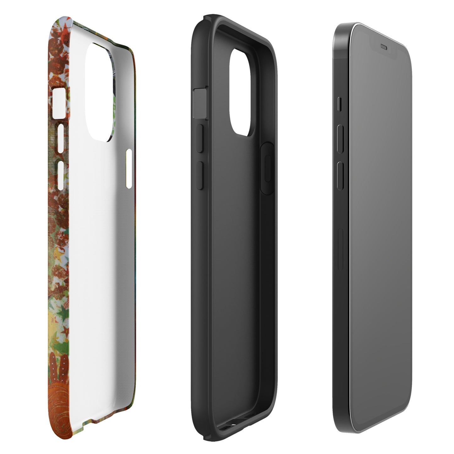 inspirational quote phone case Arise and Be Seen image of three layers of protection from the Tough Case.
