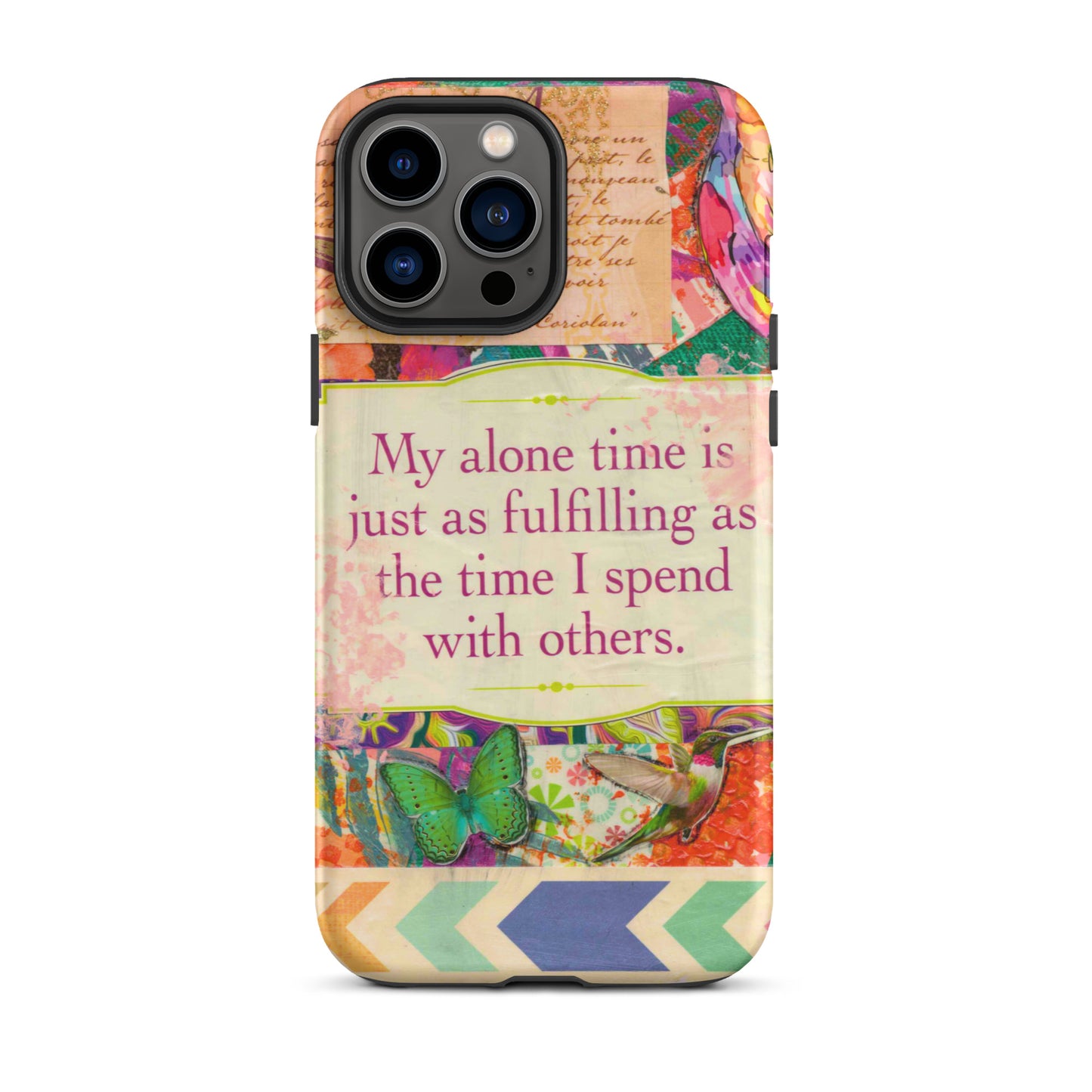 vibrant colors palette iphone case with a mantra on it
