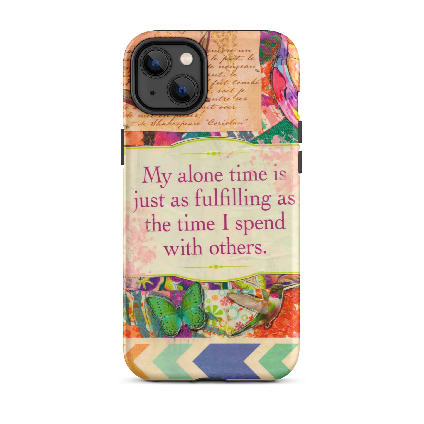 vibrant colors palette iphone case with a mantra on it