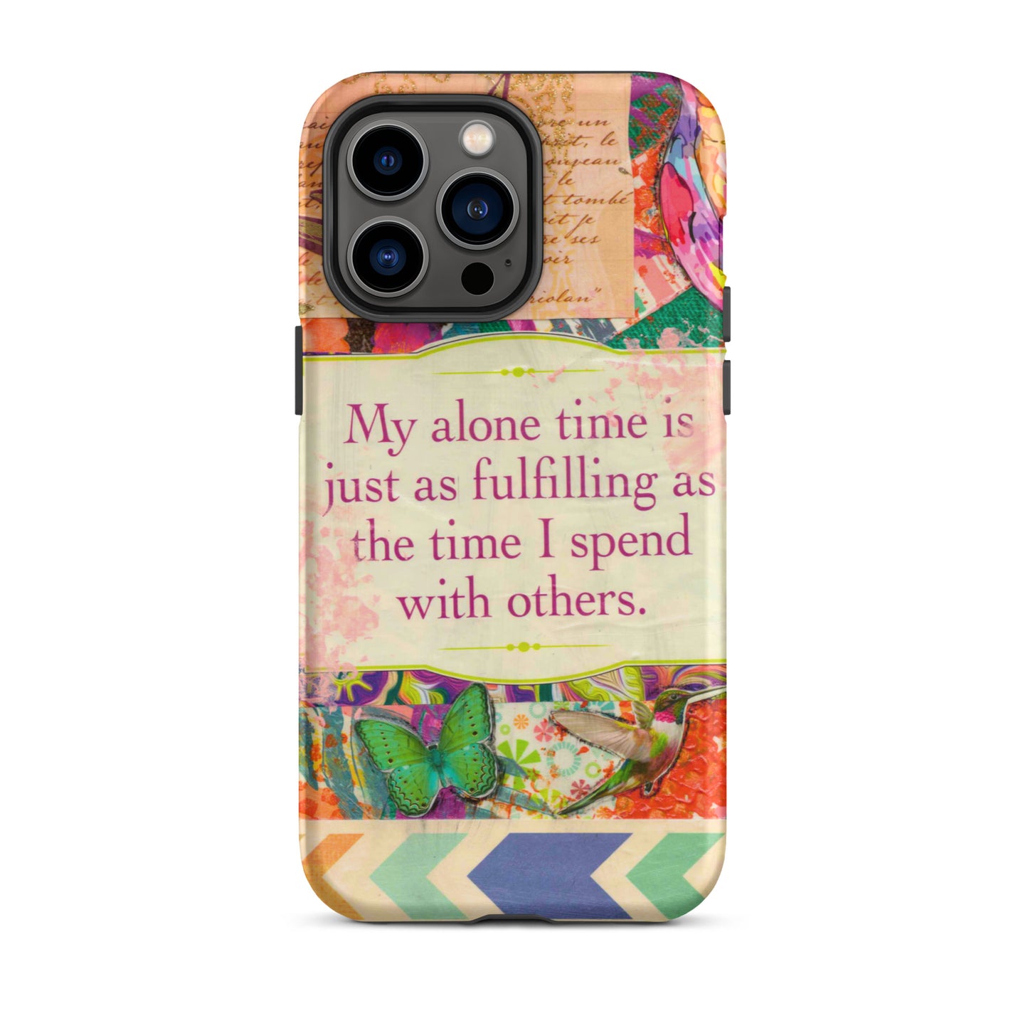 vibrant colors palette iphone case with a mantra on it