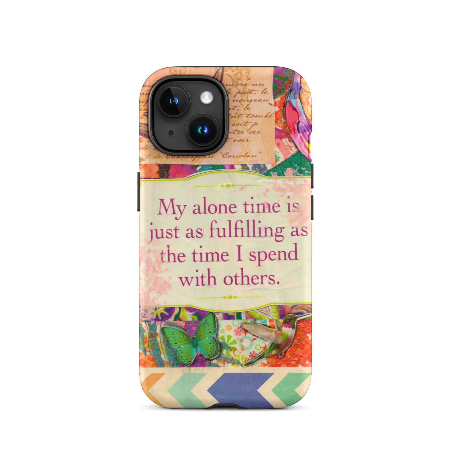 vibrant colors palette iphone case with a mantra on it
