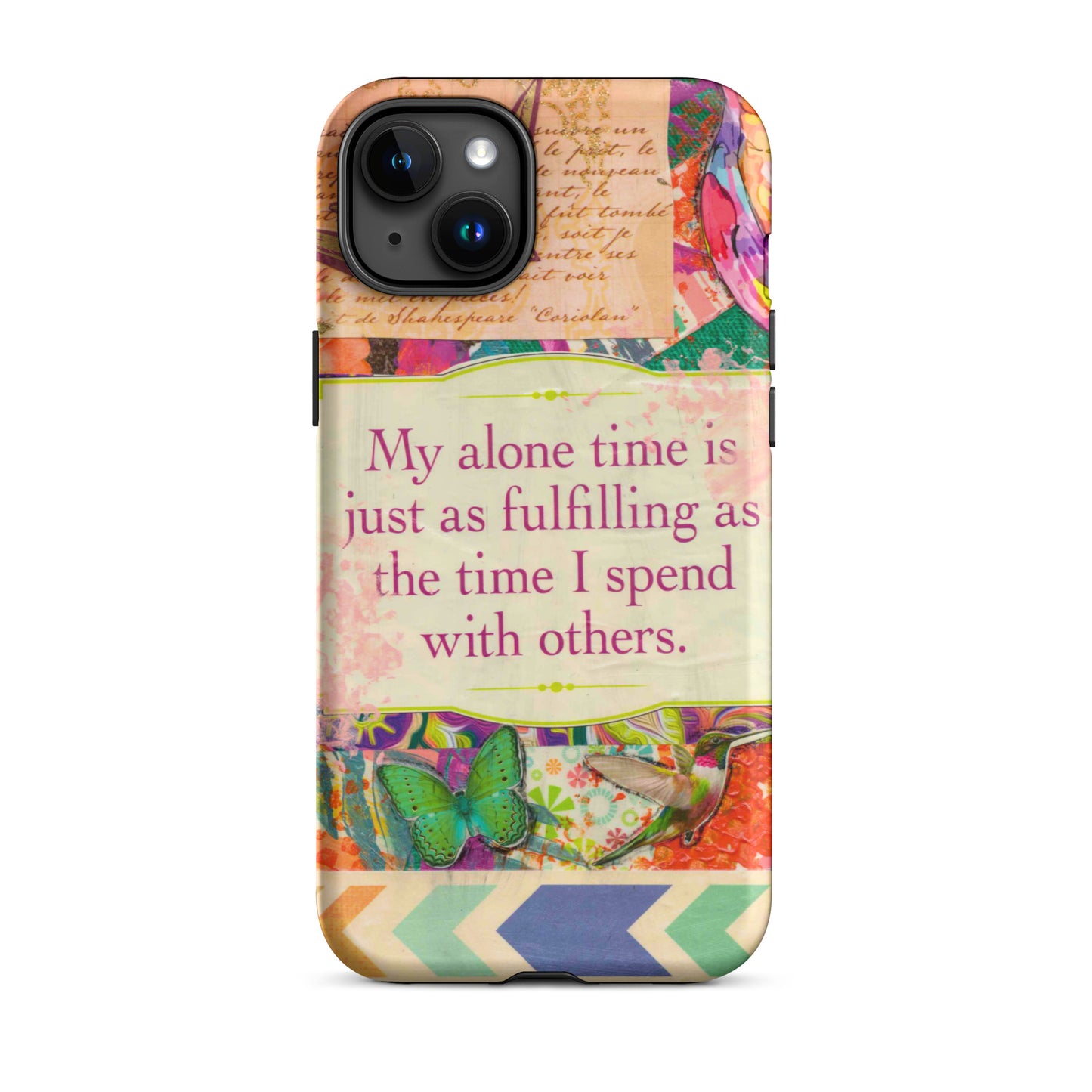 vibrant colors palette iphone case with a mantra on it