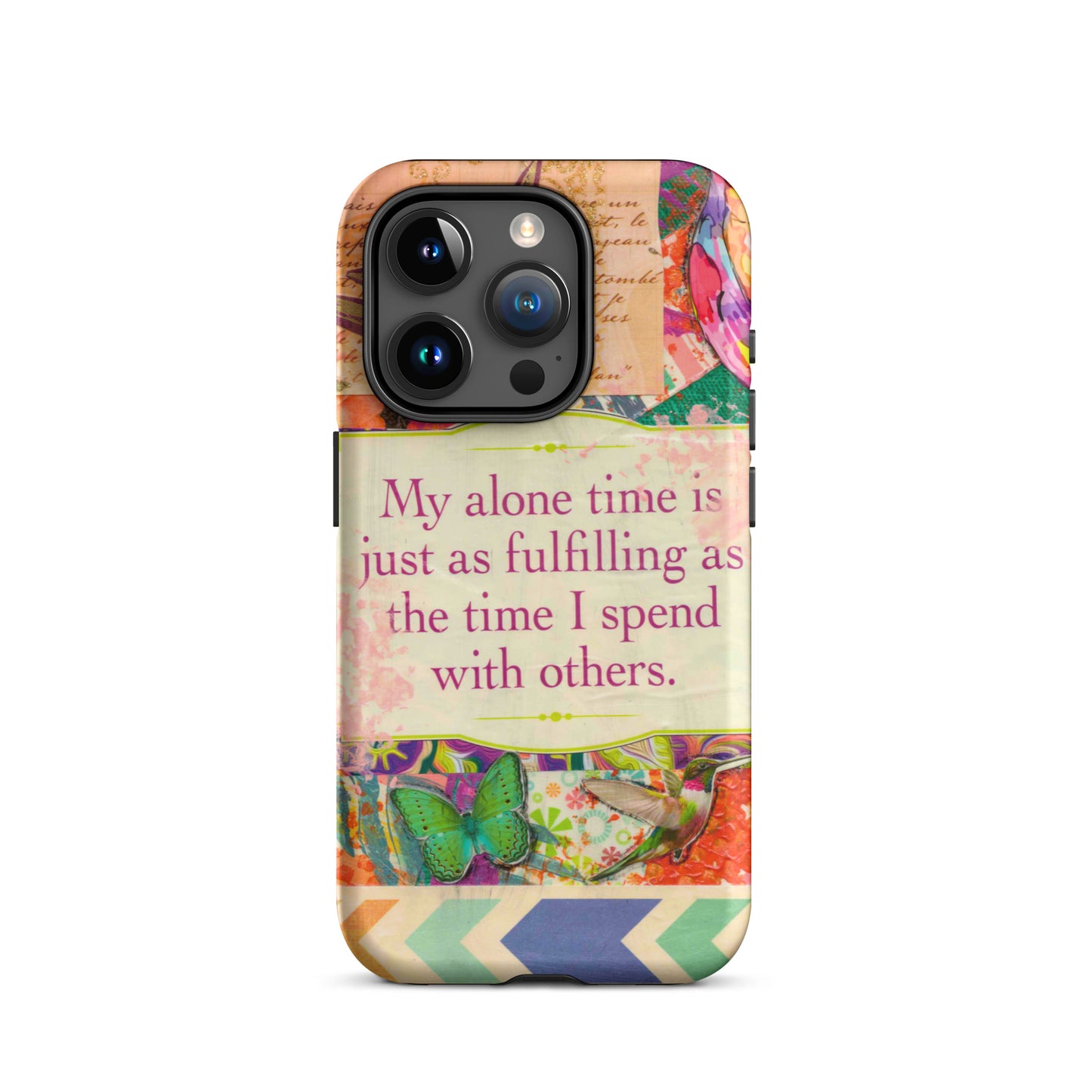 vibrant colors palette iphone case with a mantra on it