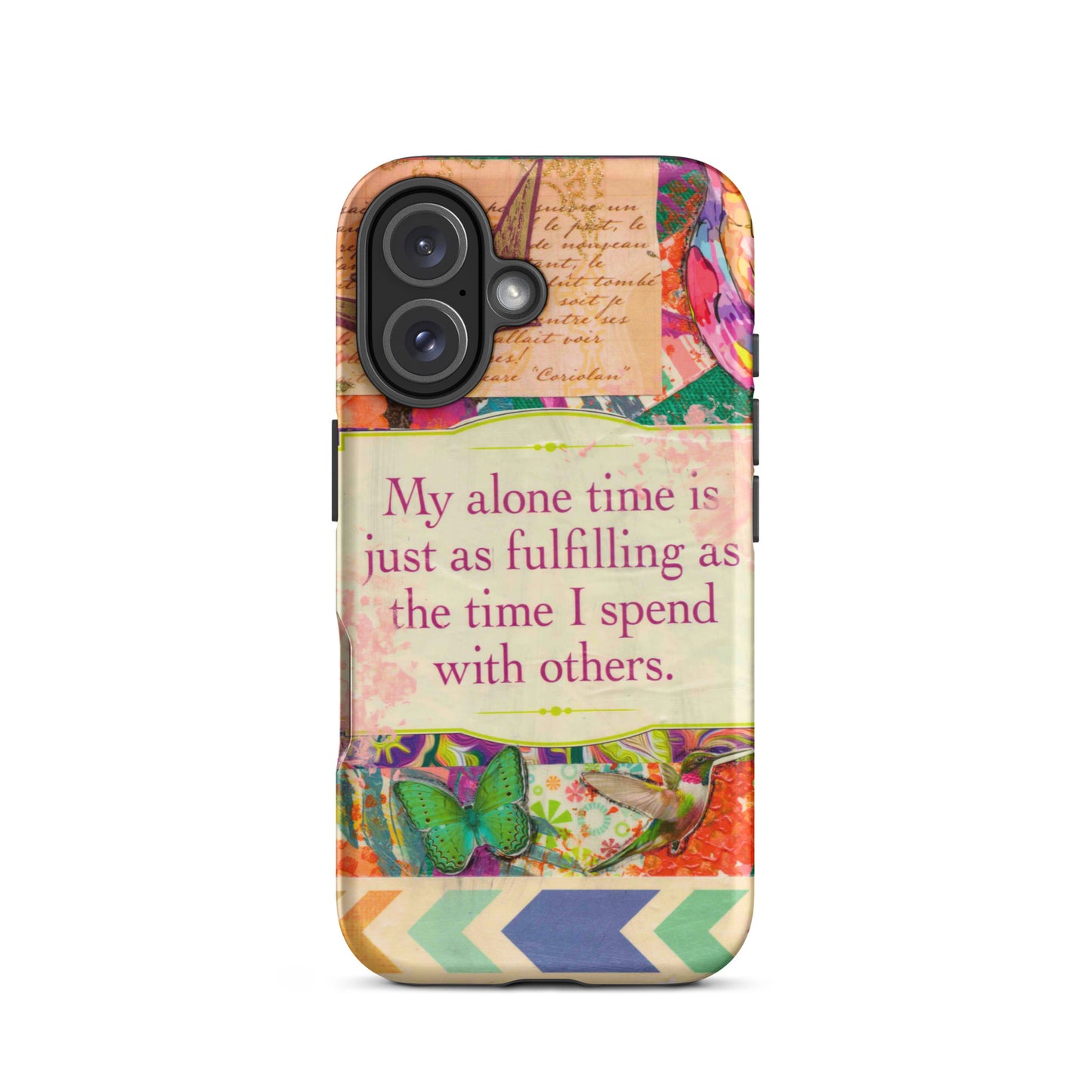 vibrant colors palette iphone case with a mantra on it