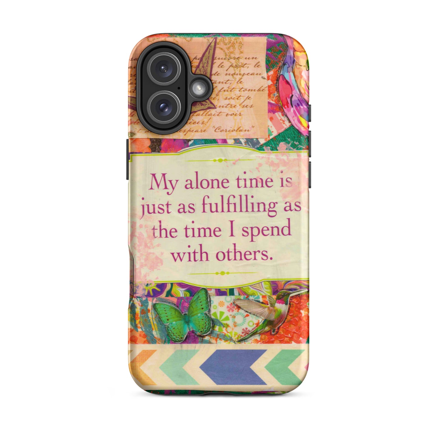 vibrant colors palette iphone case with a mantra on it