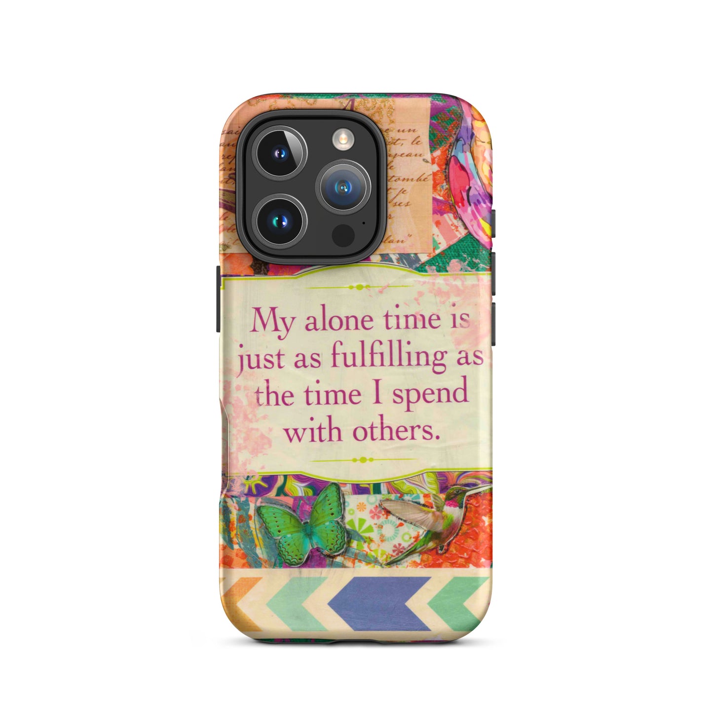 vibrant colors palette iphone case with a mantra on it