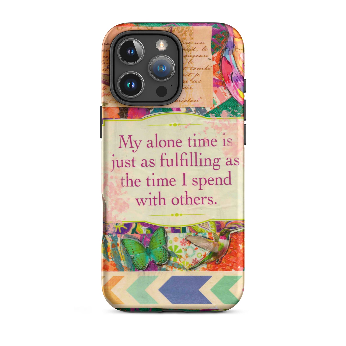 vibrant colors palette iphone case with a mantra on it