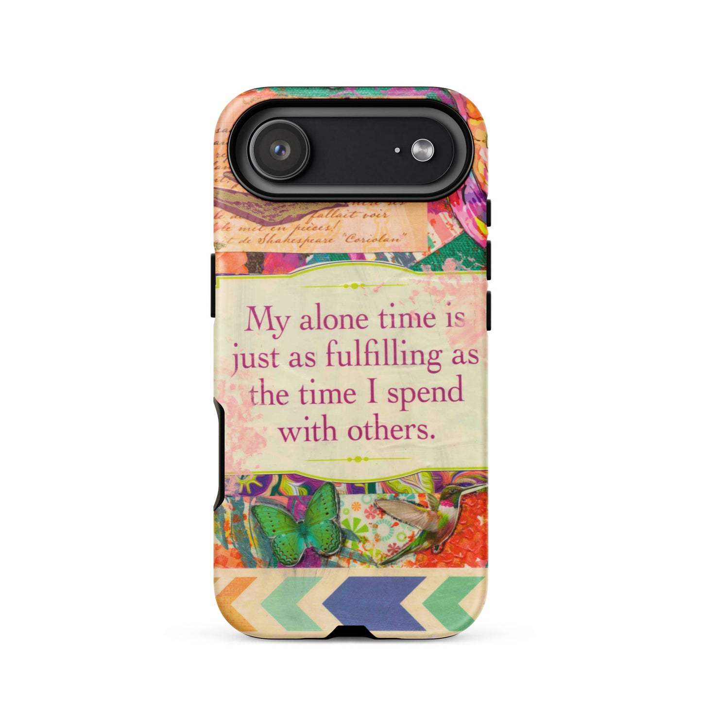 vibrant colors palette iphone case with a mantra on it