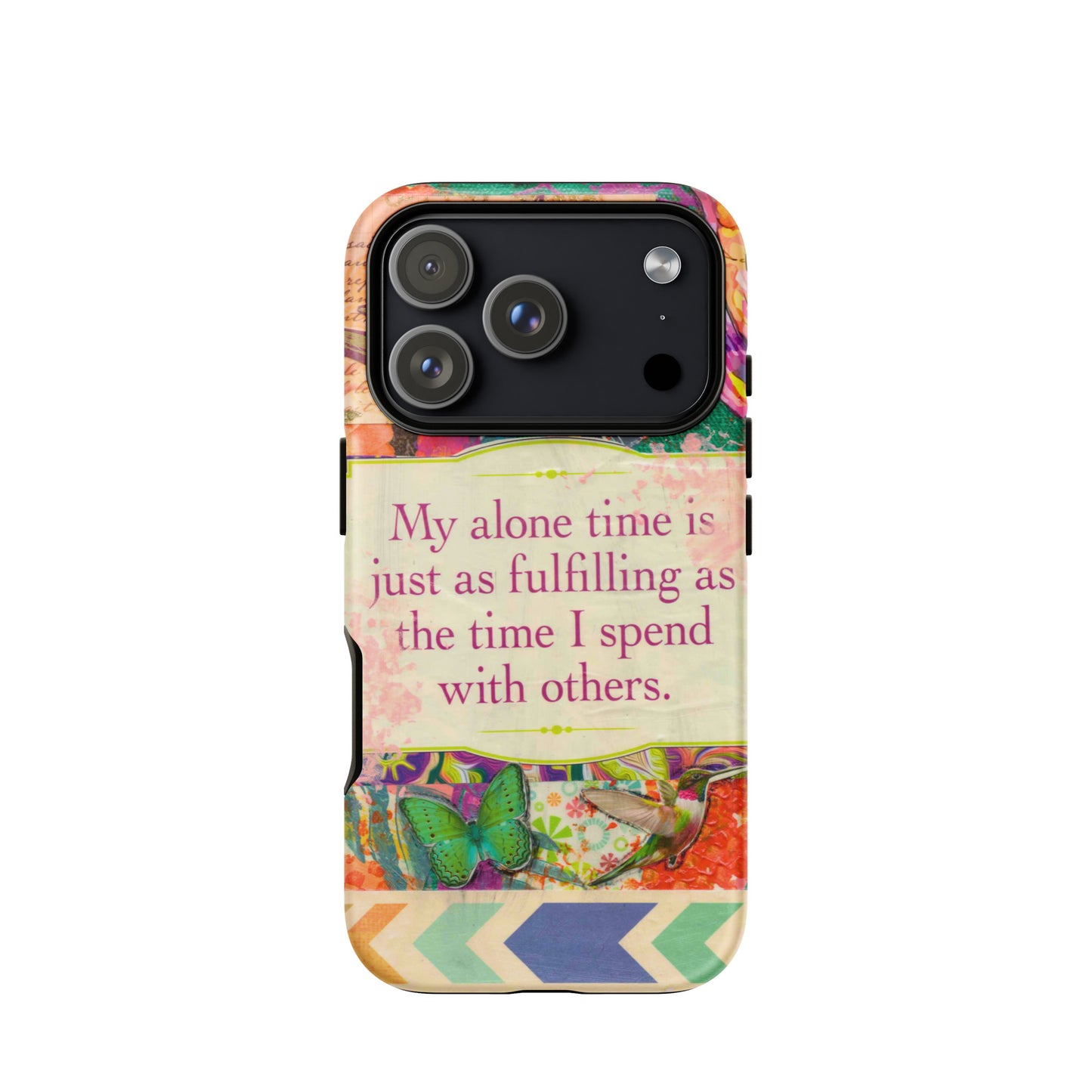 vibrant colors palette iphone case with a mantra on it